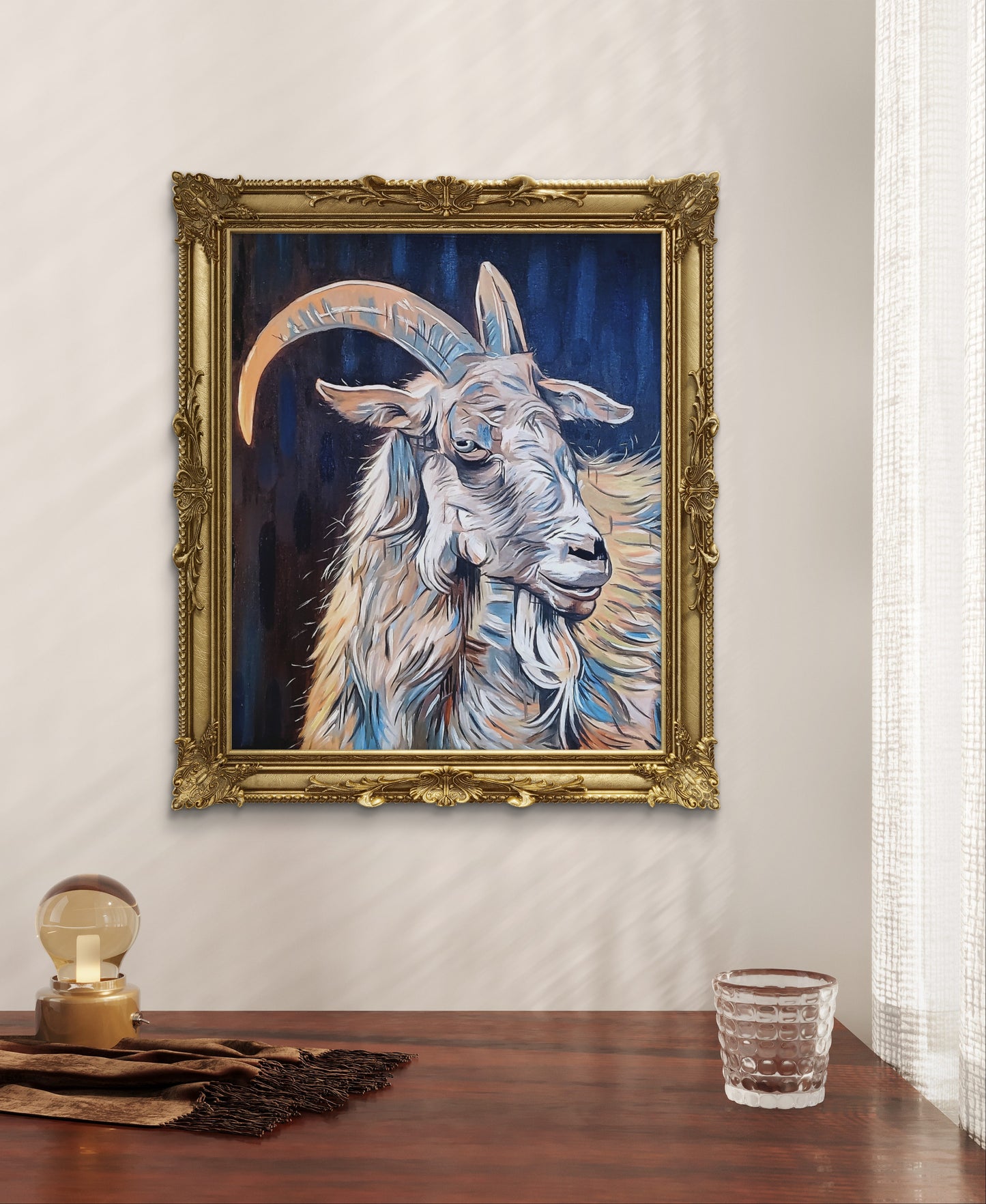 "Evil Little Goat" oil on canvas board
