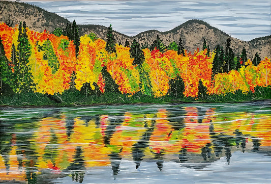 Fall scenes "Autumn Reflections"- Acrylic on Canvas