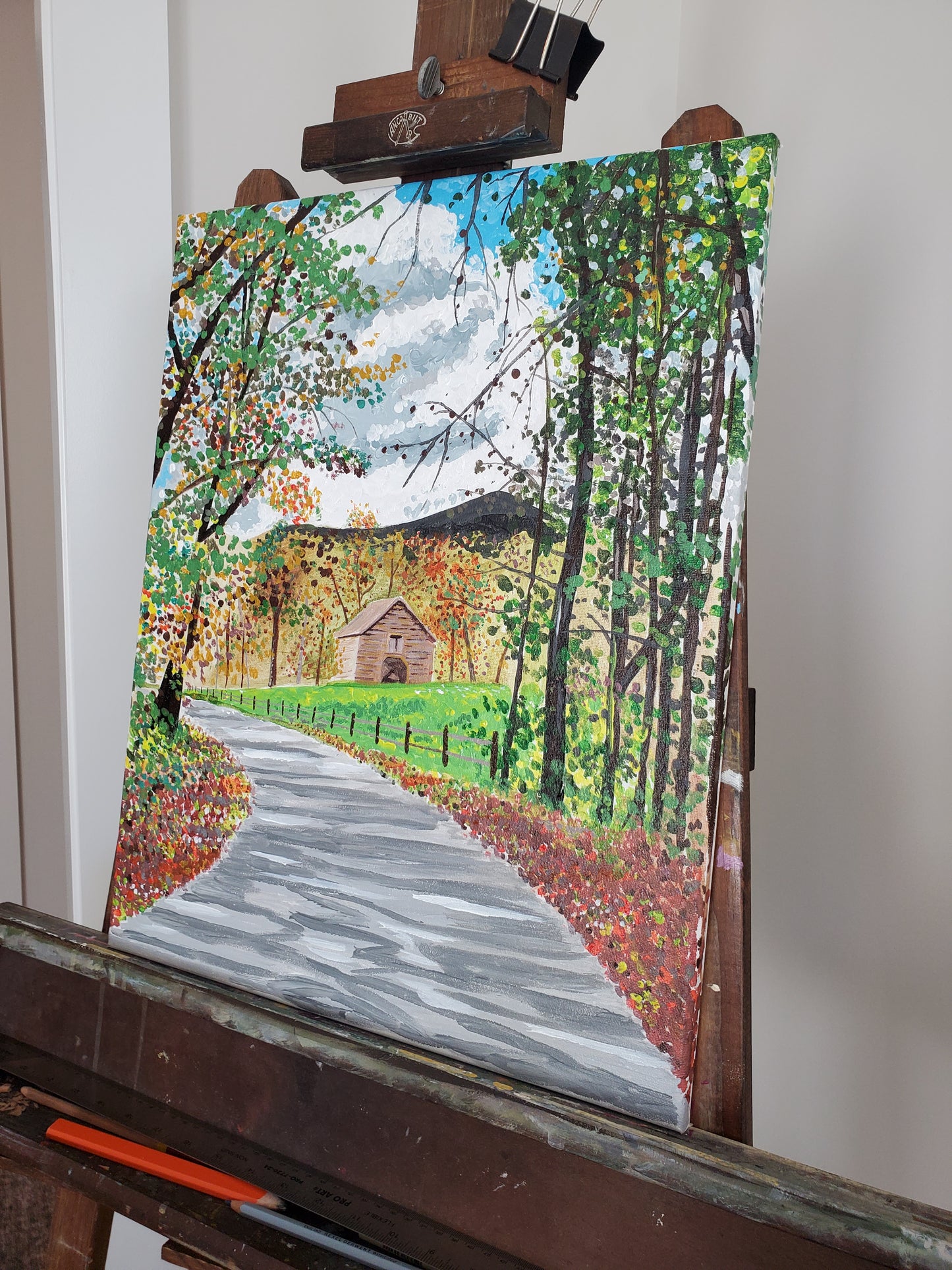 Fall scenes "Country Road" - Acrylic on Canvas