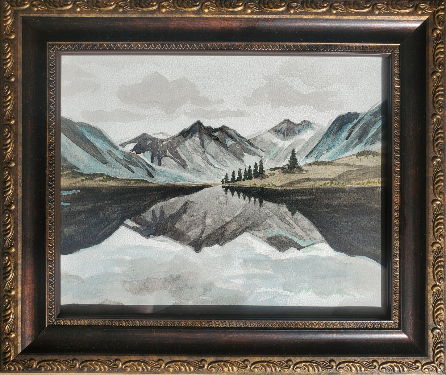 16) Landscapes "Mountain Reflections"- Watercolor on Paper