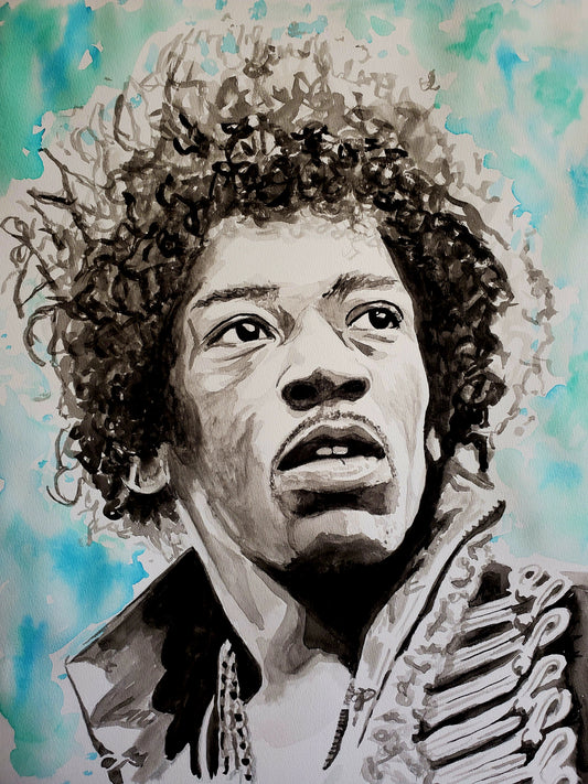 Icons "Jimi" Watercolor on Paper