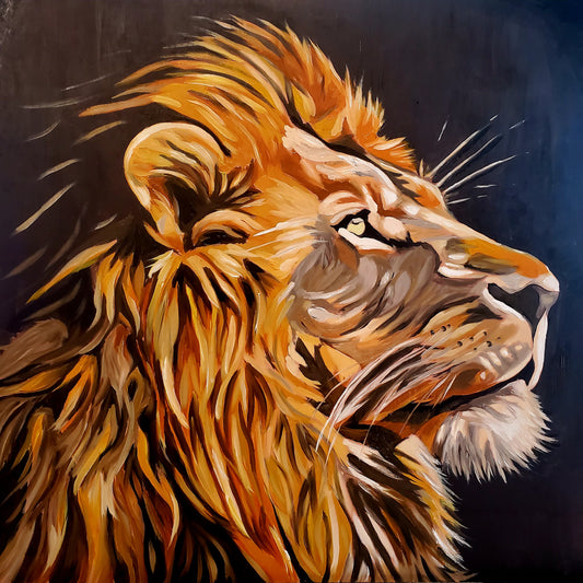 05) Animals "King" Oil and acrylic on wood