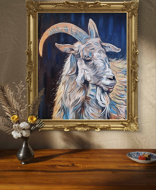 "Evil Little Goat" oil on canvas board