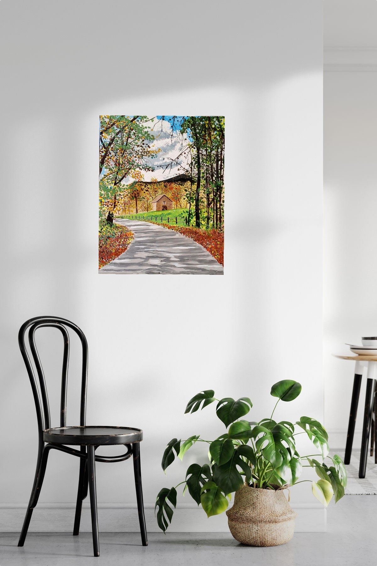 Fall scenes "Country Road" - Acrylic on Canvas