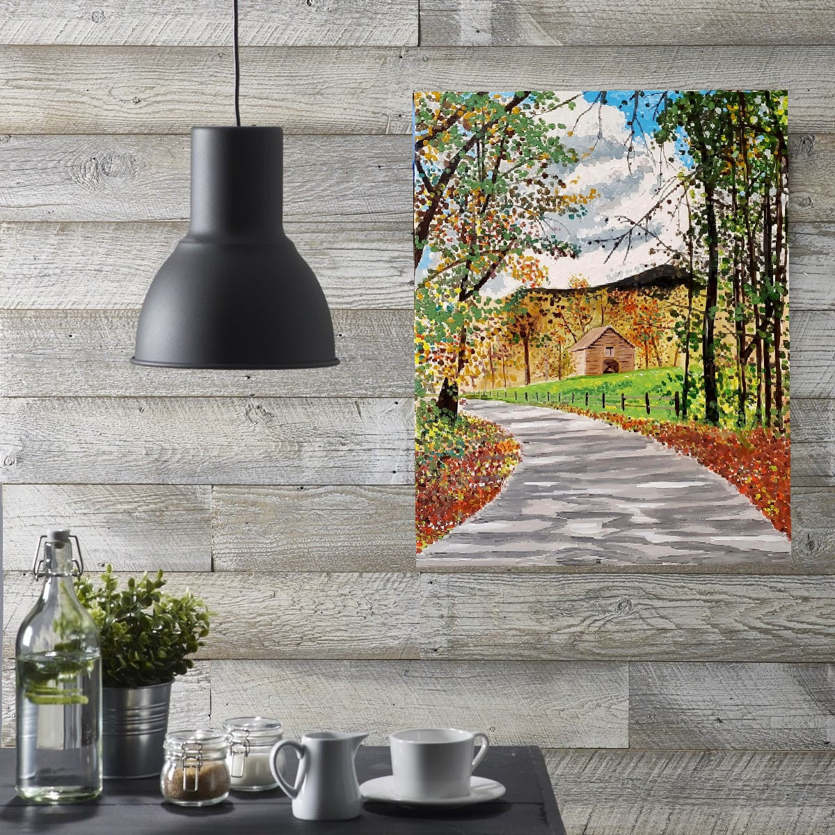 Fall scenes "Country Road" - Acrylic on Canvas