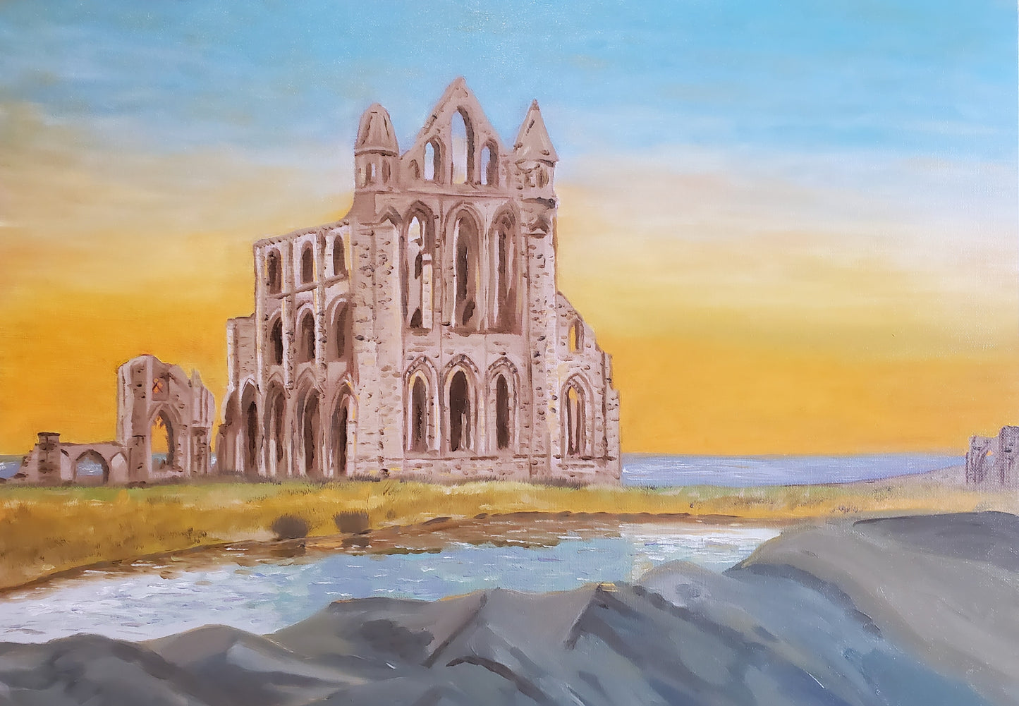 14) Landscapes "The Abbey", Oil on Canvas